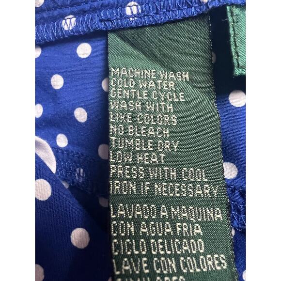 Lauren Jeans Co. Ralph Lauren Size 10 Blue White Polka Dot Capri Pants - Picture 5 of 13